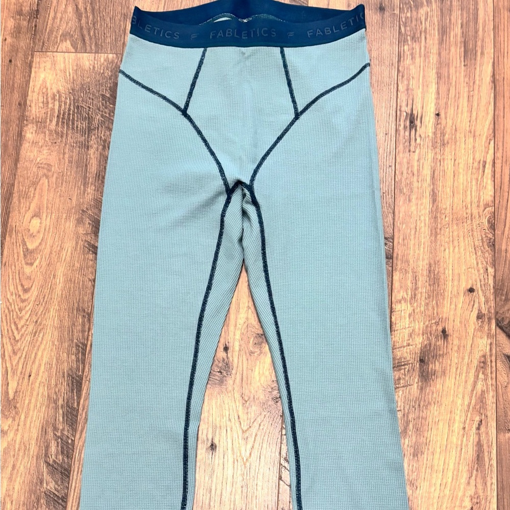 Fabletics Teal and Navy Waffle Leggings, never worn